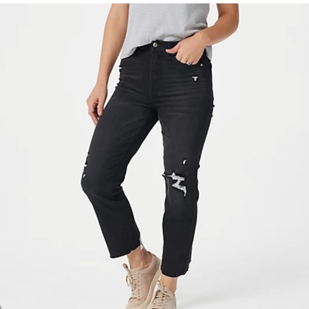 Serra retreat  by Joie Rucker  distress raw hem black jeans sz  12/32